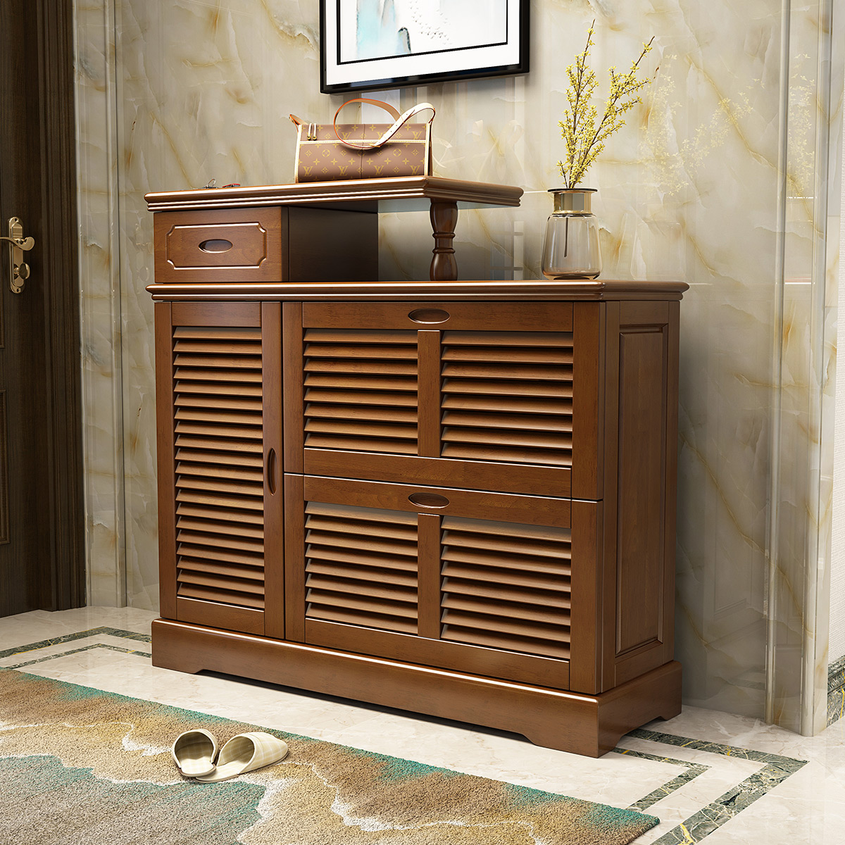 中式鞋柜隔断玄关柜