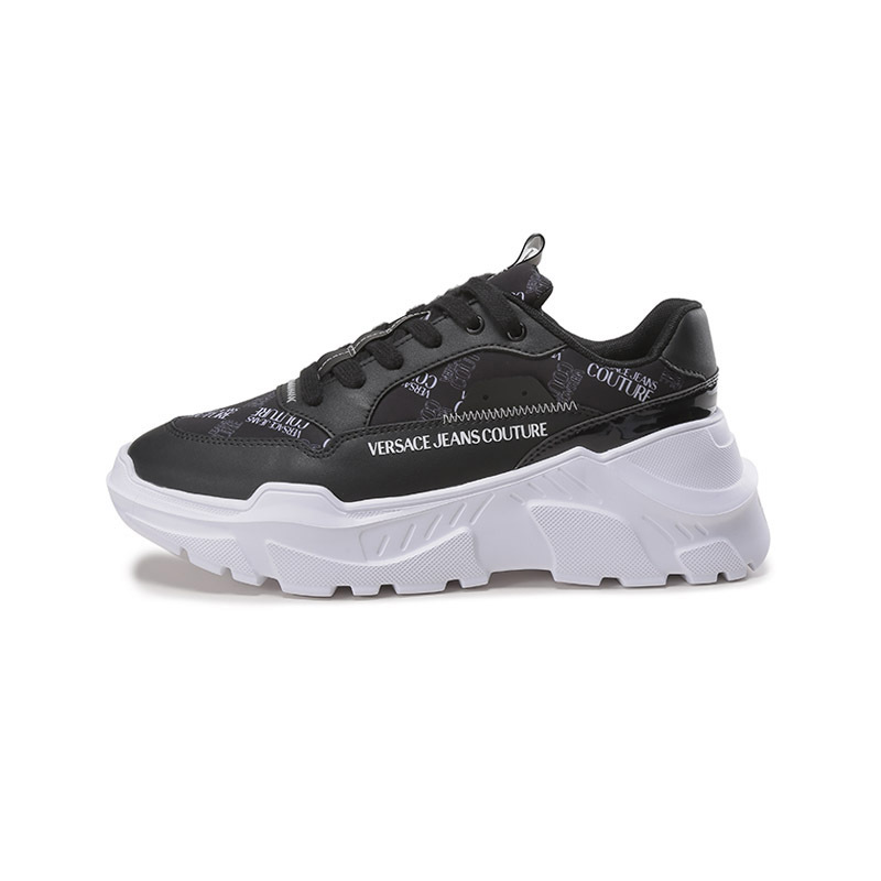 范思哲versacejeanscouture男士织物配皮系带休闲运动鞋73ya3scazs397