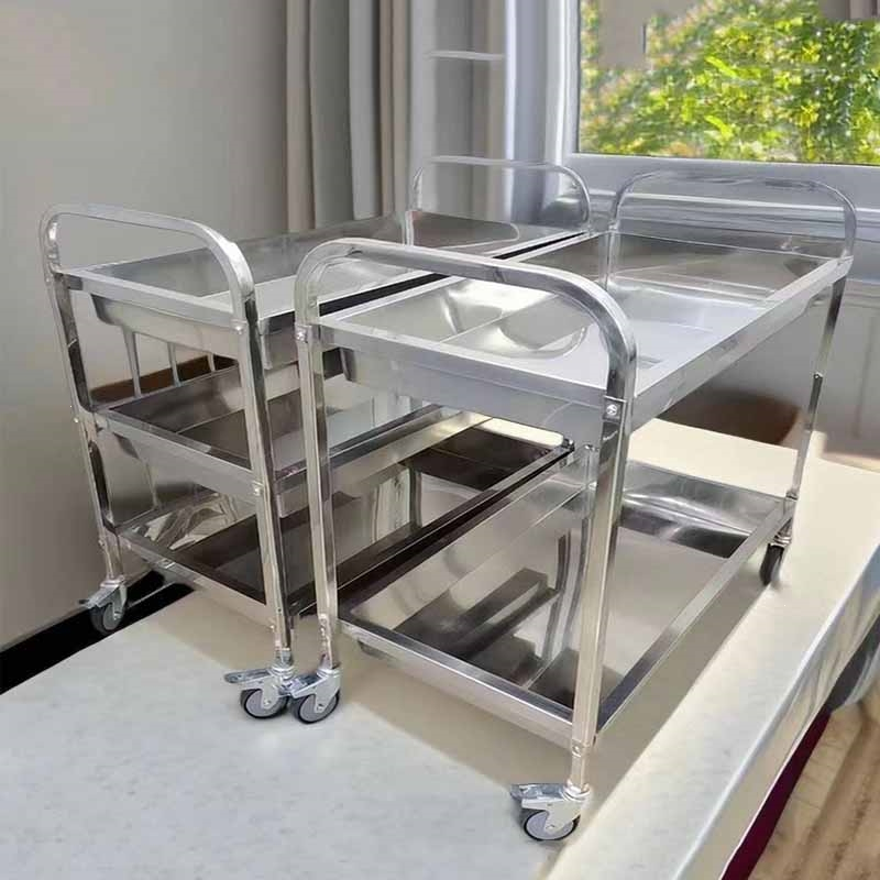 它墅收碗车收餐车商用餐厅移动双层送餐车小推车摆摊小推车