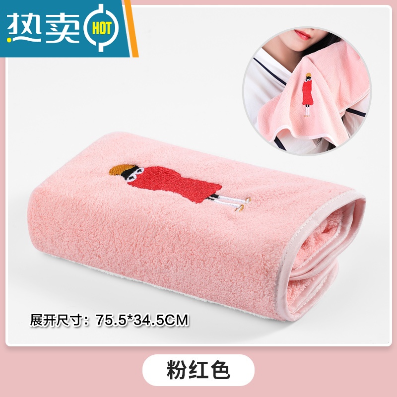 敬平擦头毛巾家用头发吸水速干包头斤2021新款女加厚速干帽 粉红色干发帽高清大图