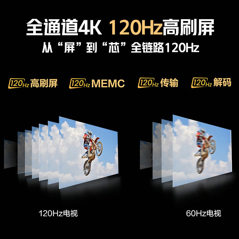 海信电视Vidda 65英寸游戏电视120Hz高刷新3+64GB超薄液晶平板智慧屏X65