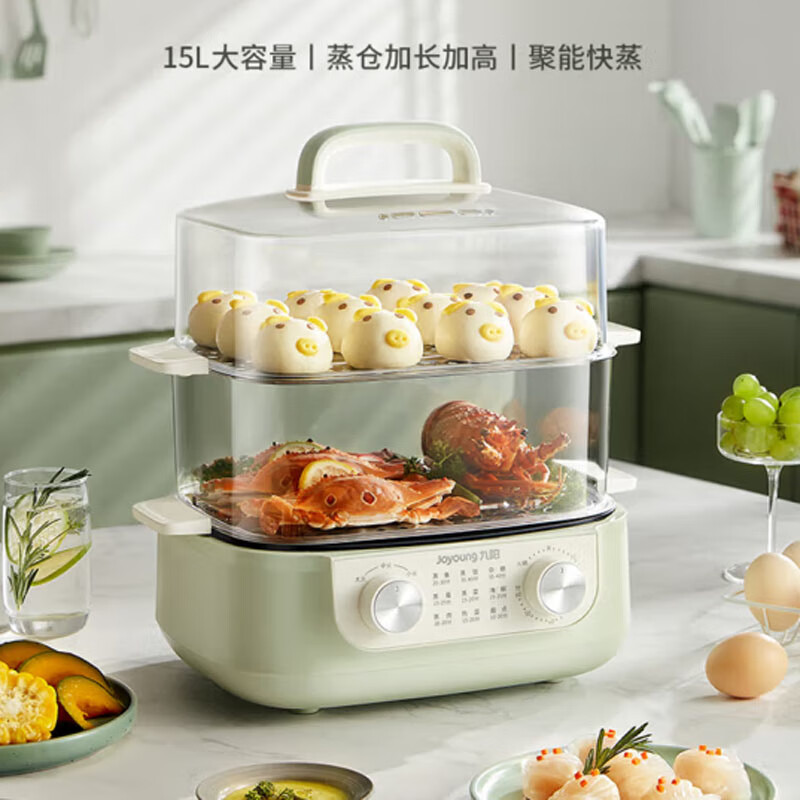 九阳(Joyoung)ZD25-GE611电蒸锅 家用多功能蒸锅电热锅电炒锅料理锅加长加深15L大容量可定时高清大图