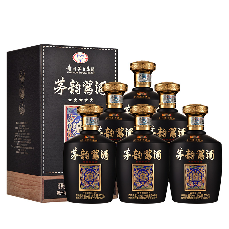 贵州茅台集团健康产业有限公司 53度酱香型白酒 飞天仕女图礼盒酒水 茅韵酱酒 商务版 500mL*6瓶 整箱装