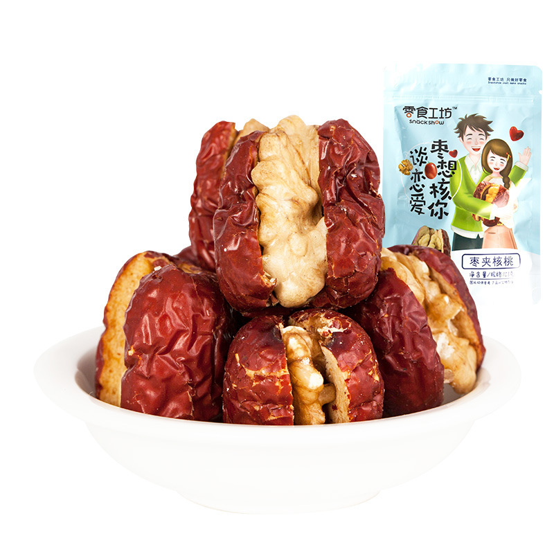 零食工坊（snack show）枣夹核桃108g*3袋 原味坚果休闲零食新疆枣子袋装