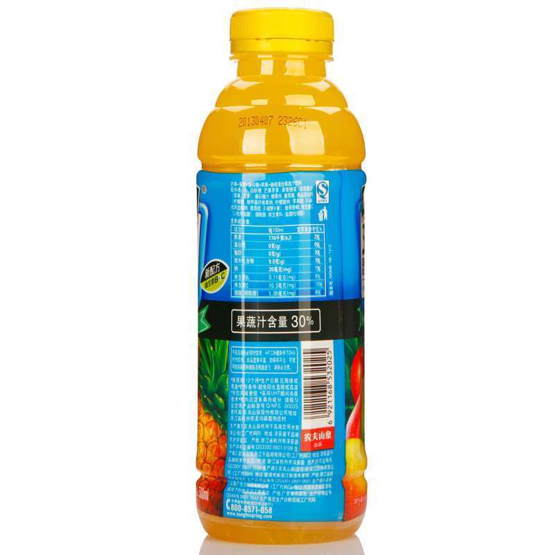 农夫果园30混合果汁饮料芒果菠萝番茄味500ml