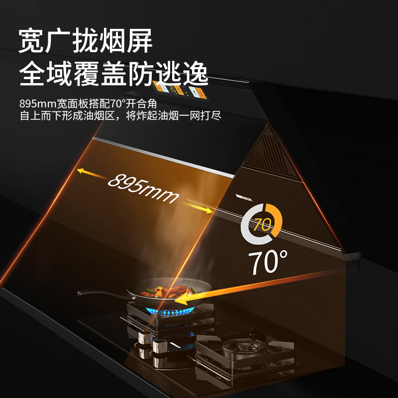 帅康抽油烟机侧吸式吸油烟机单机自营22立方大吸力自清洁家用厨房公寓排烟罩自动清洗脱排油烟机近吸抽烟机单烟机C8616RY