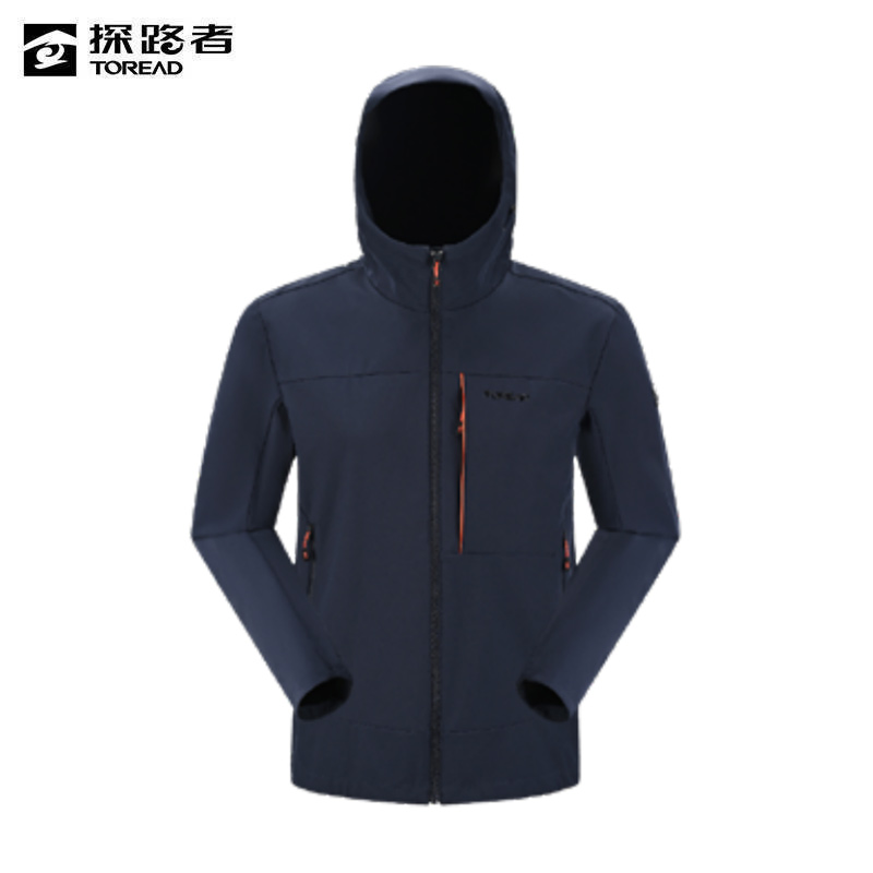 探路者 男式连帽软壳外套 TAEEAM81037-F86X/件高清大图