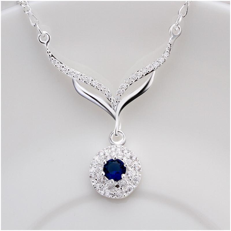 N498 Women Silver Necklace 镀925纯银女项链日韩版锁骨链潮人送女朋友七夕情人节礼物