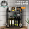 [圆角款]三层黑柳木+黑架25X25 X65cm↑ 厨房调料置物架台面转角油盐酱醋收纳家用多层佐料调味品架子神器