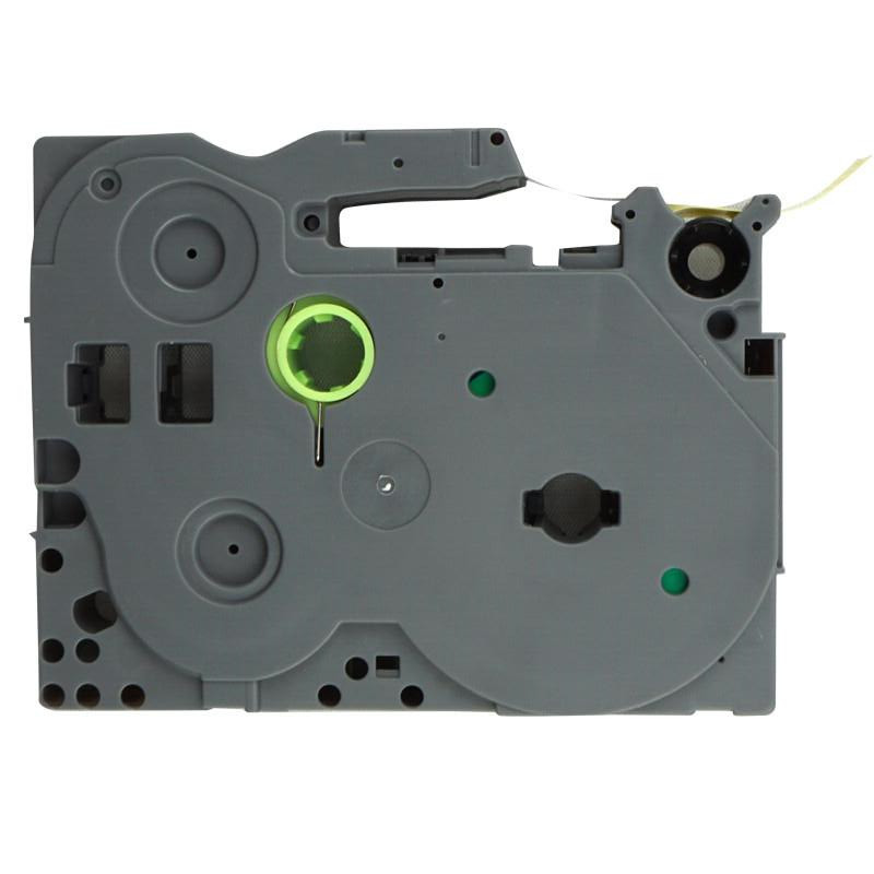 羚翎 LZe-651 适用兄弟标签机 24mm 标签机色带 黄底黑字高清大图