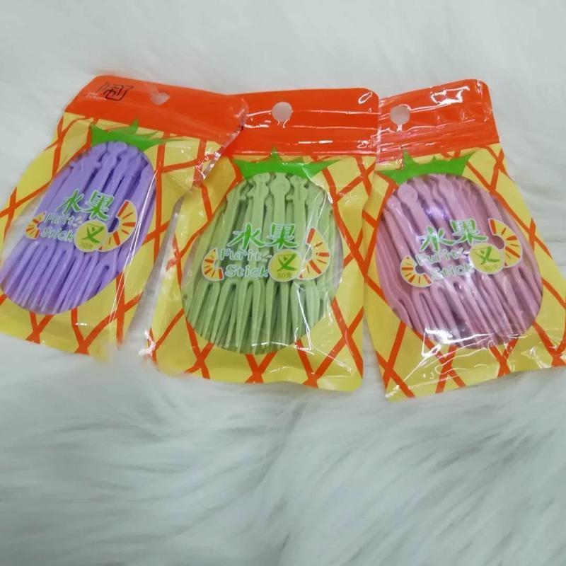 买二送一新品彩色多规格创意一次性儿童用水果签水果叉餐具 30支（试用）