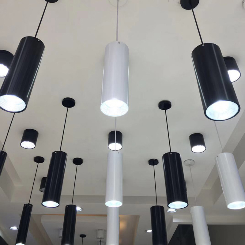 简约现代led长筒圆柱形吊线明装筒灯闪电客餐厅吊灯办公室过道吊装