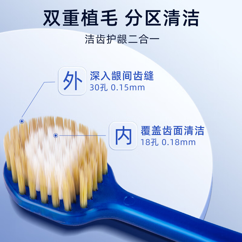 欧志姆 双重倍洁大头牙刷(5支装)*4板高清大图