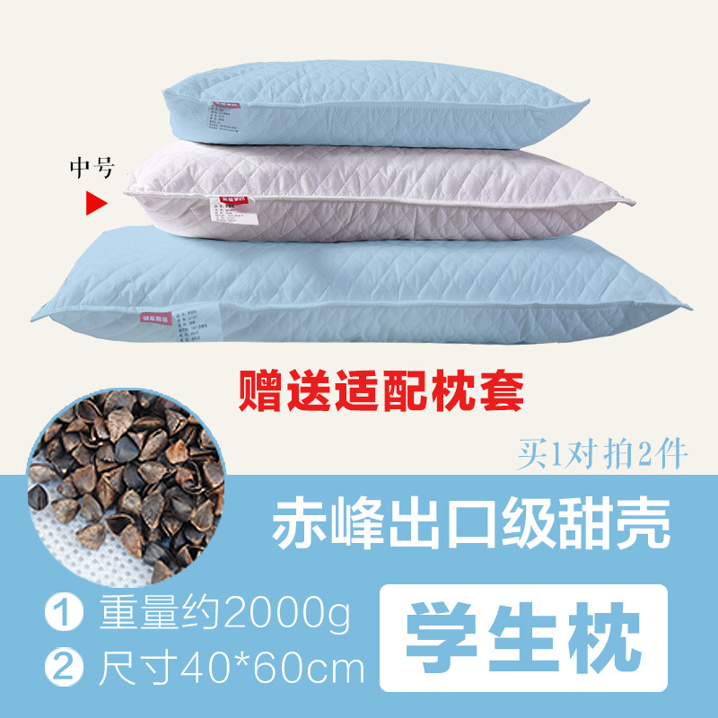 荞麦枕头 成人荞麦皮枕芯儿童双层枕 荞麦颈椎枕护颈枕荞麦皮枕头