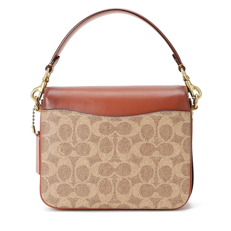 COACH蔻驰女包 FCASSIE邮差包 老花拼皮手提包斜挎包 89089 PVC\牛皮革