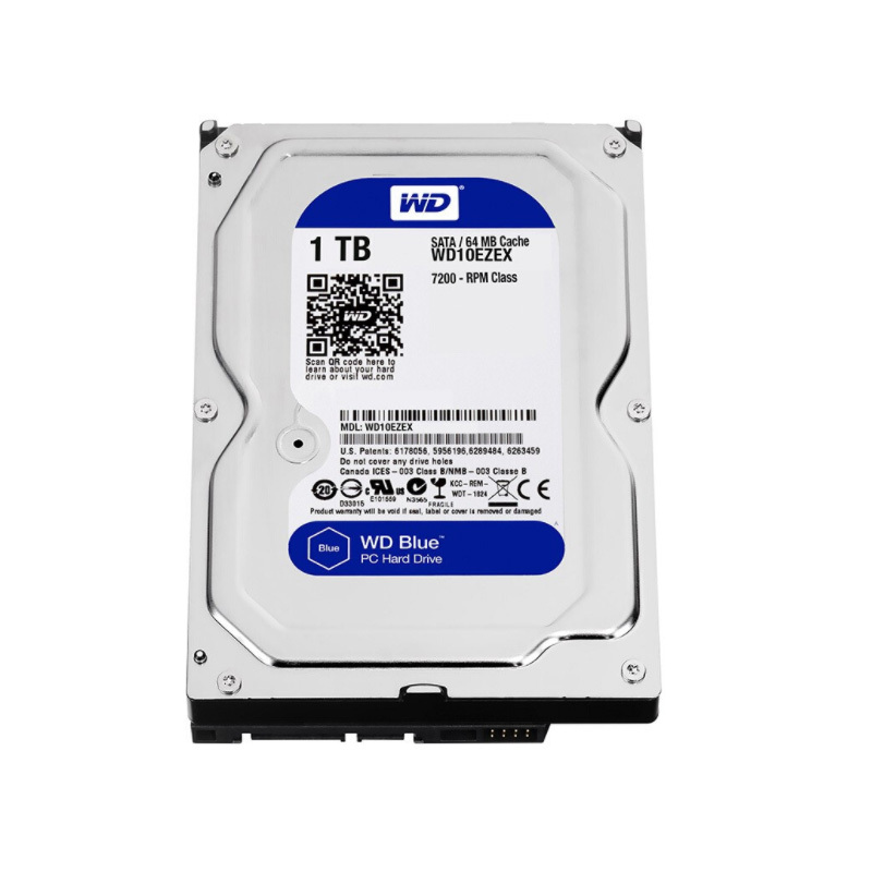 西部数据 蓝盘1TB SATA6Gb/s 7200转64MB 台式机械硬盘WD10EZEX