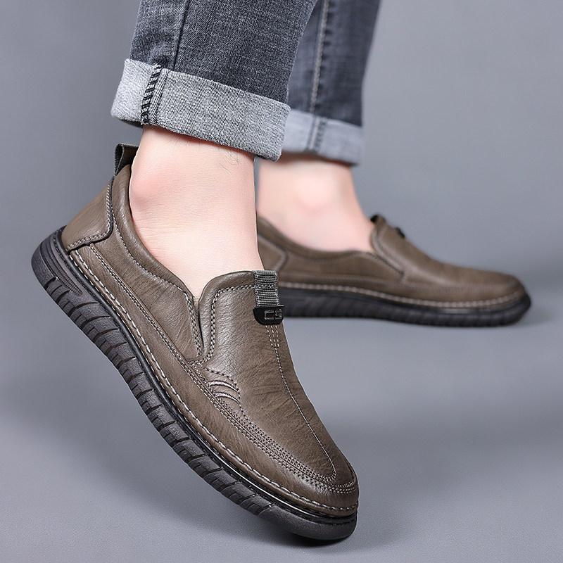 卡森亚男鞋2023新款春秋款男士鞋真皮商务休闲皮鞋男低帮马丁鞋内增高