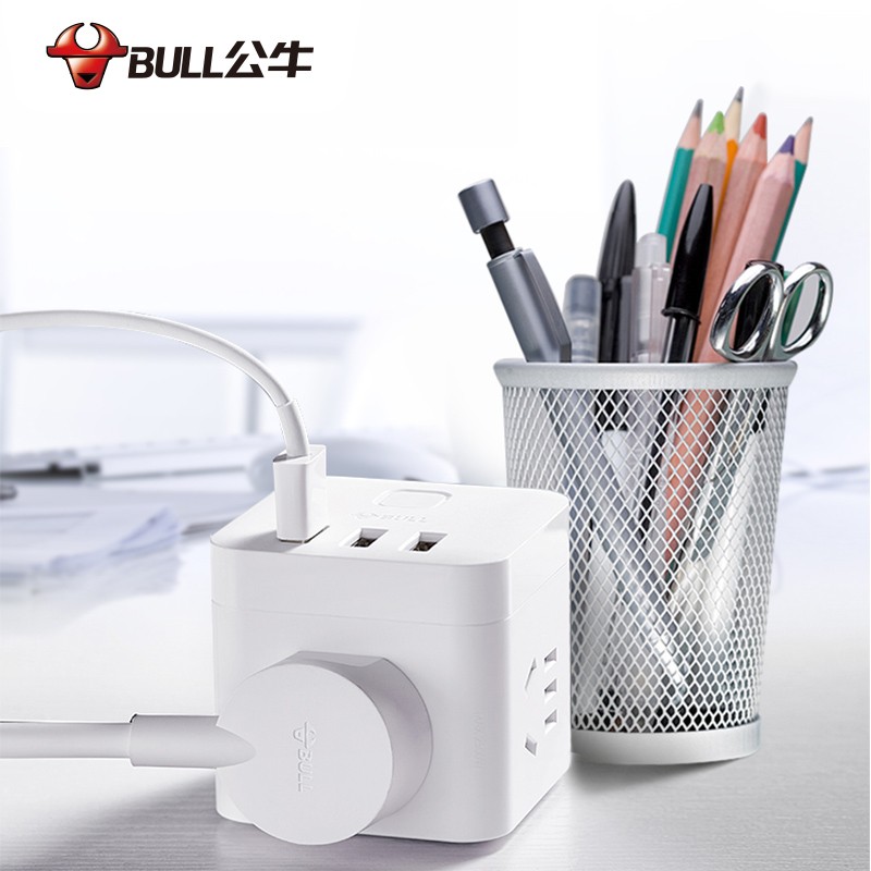公牛 (bull) 插座 U303U 3米 (魔方) 三插*3 USB*3高清大图