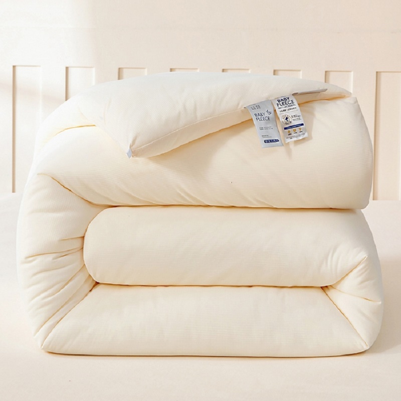 雅鹿婴儿绒柔糯亲肤被-奶白高清大图