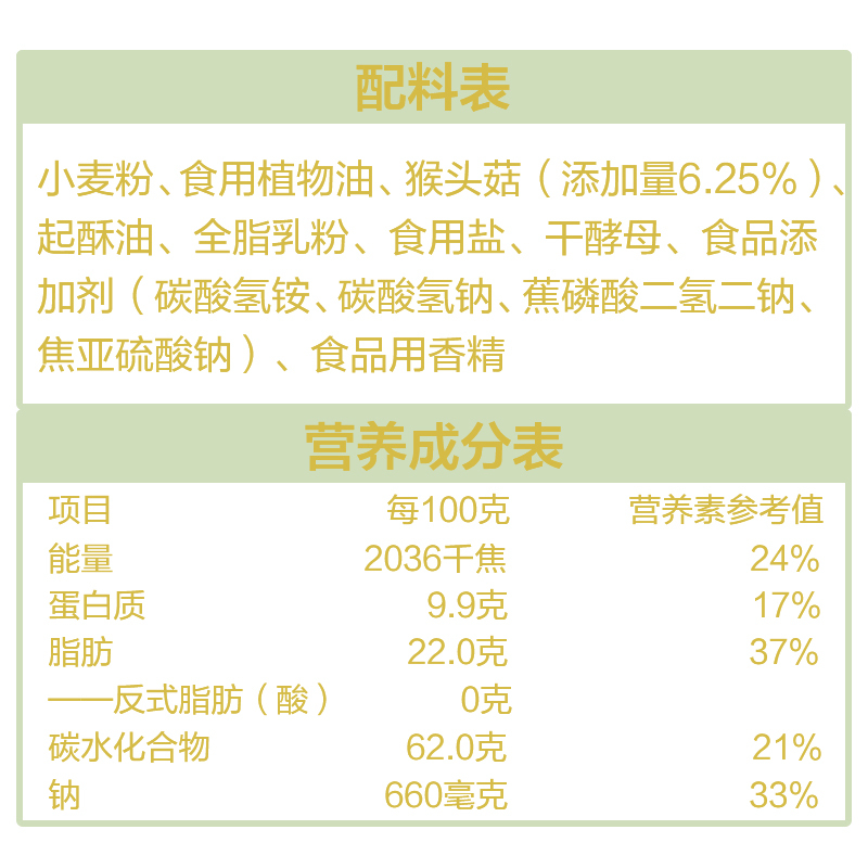 江中猴姑 猴头菇 即食 饼干苏打饼干96g(72克+赠24克)咸味 不添加蔗糖 即食代餐早餐办公休闲小零食
