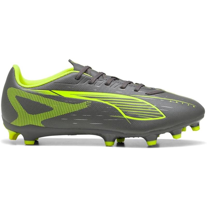 彪马(Puma)男子足球鞋专业级速战型人造草FG钉多功能训练比赛战靴 Matte_Aged_Silver-yellow_Alert 42.5