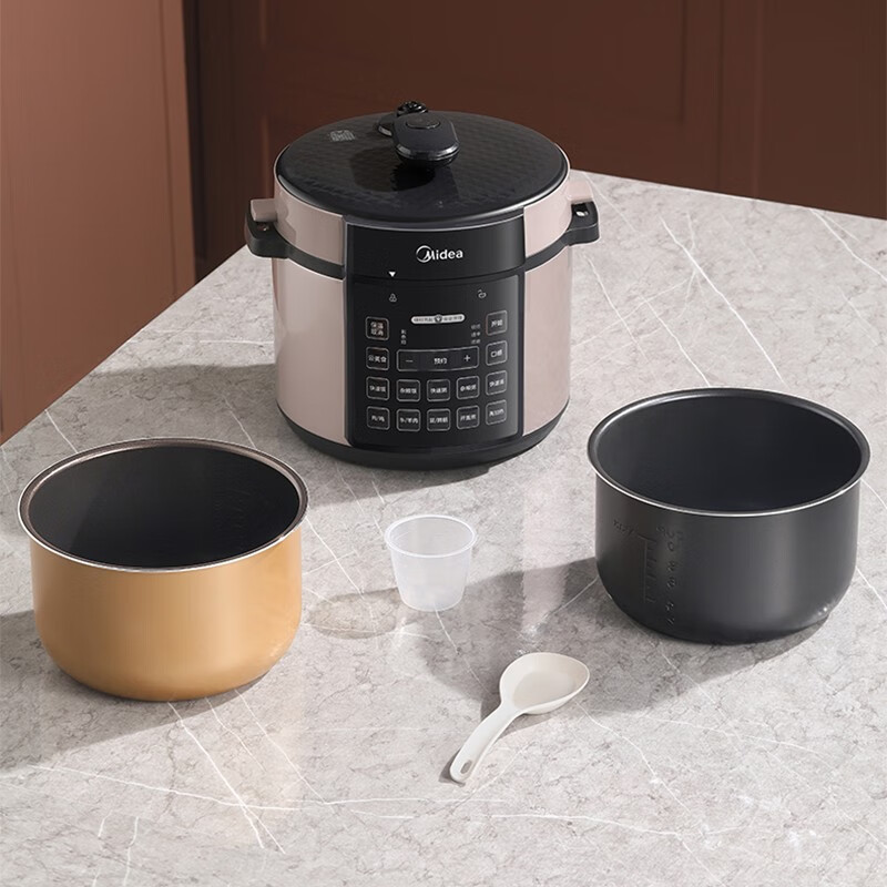美的(Midea)家用5L双胆压力锅多功能电压力锅自动控压高压锅预约定时压力煲2-5人使用线下同款 MY-E528