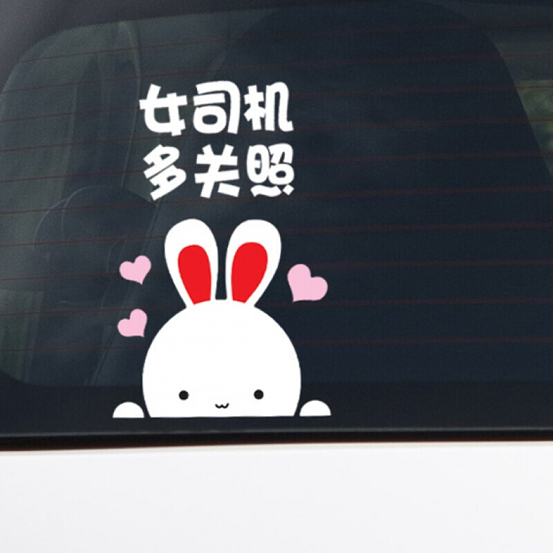 福克斯新手上路车贴女新手贴纸女司机车身贴画反光实习标志车尾可爱贴纸专用款式一(新手多关照)