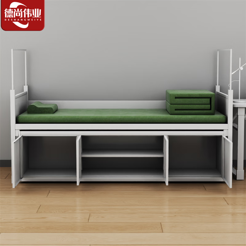 德尚伟业加厚款单人床钢制宿舍士官铁床加厚内务单人床带床下柜 13款单人床高清大图