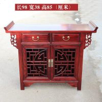供桌条案实木翘头条几香案仿古供台桥台中式玄关柜储物柜佛台神台 整装_寿字小柜（运费到付）