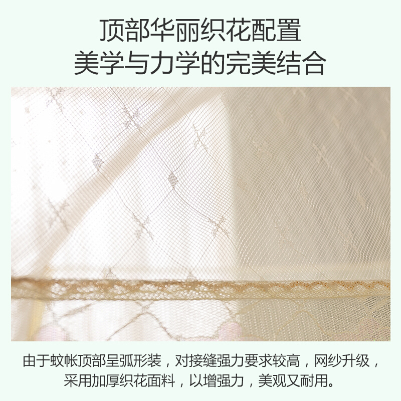 蒙古包蚊帐三开拉链1.5m床有底加密加厚1.8m床双人1.2m米床家用