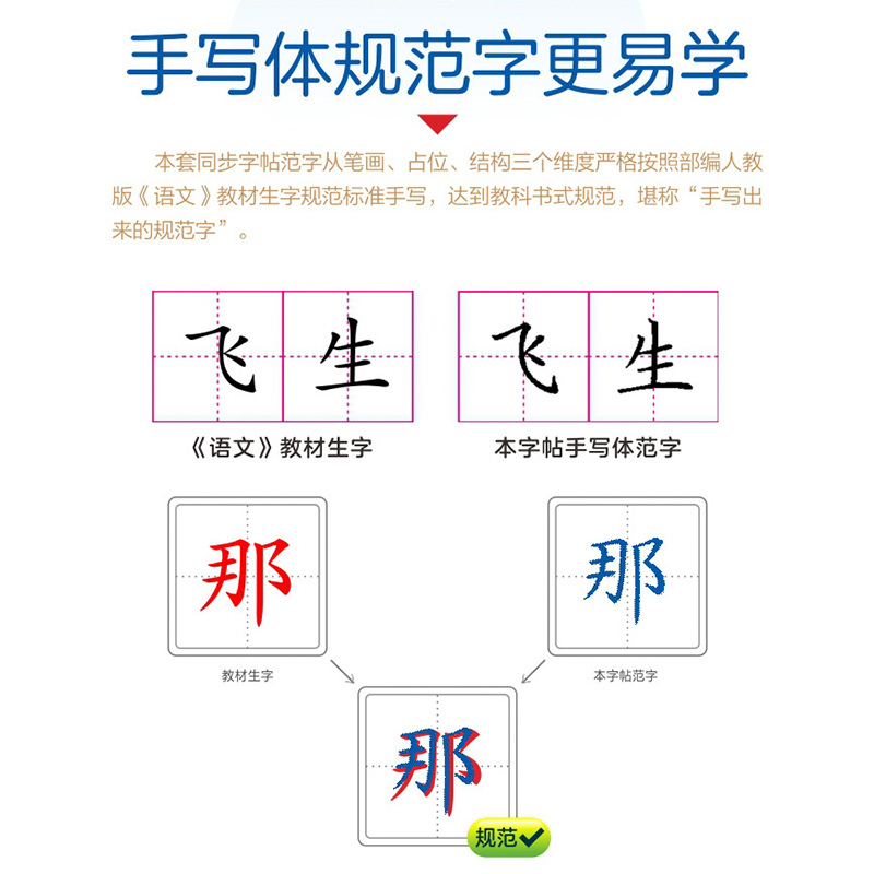 二年级上册语文字帖[送听写默写本] 二年级下册字帖人教版课本同步练习生字笔画笔顺写字贴钢笔硬笔正楷书法本初学者小学生练字