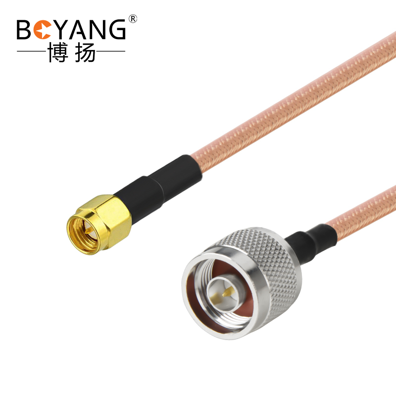 博扬N公-SMA公RF射频线N-SMA高频RG142镀银双屏蔽SFF50-3高温线(0-6G) BY-142-N/SMA