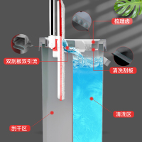 好媳妇 刮刮桶免手洗平板拖把桶 洗脱合一干湿两用拖布 家用墩布网红懒人地拖共4块配布