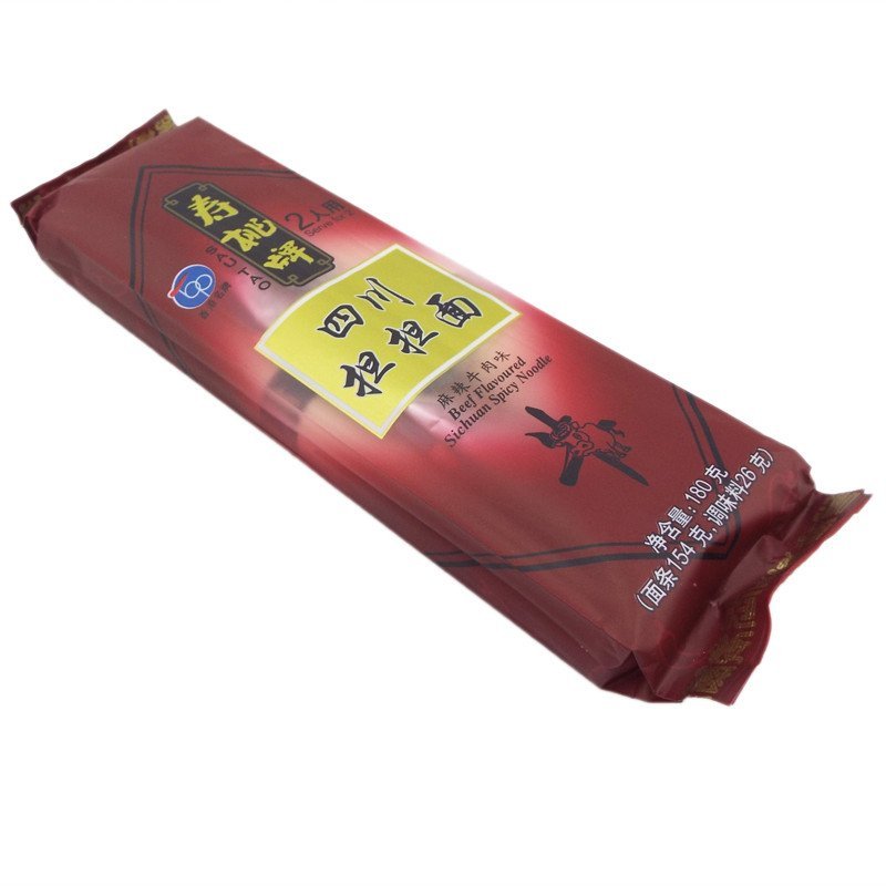 香港寿桃牌四川担担面麻辣牛肉味180g袋装含方便面