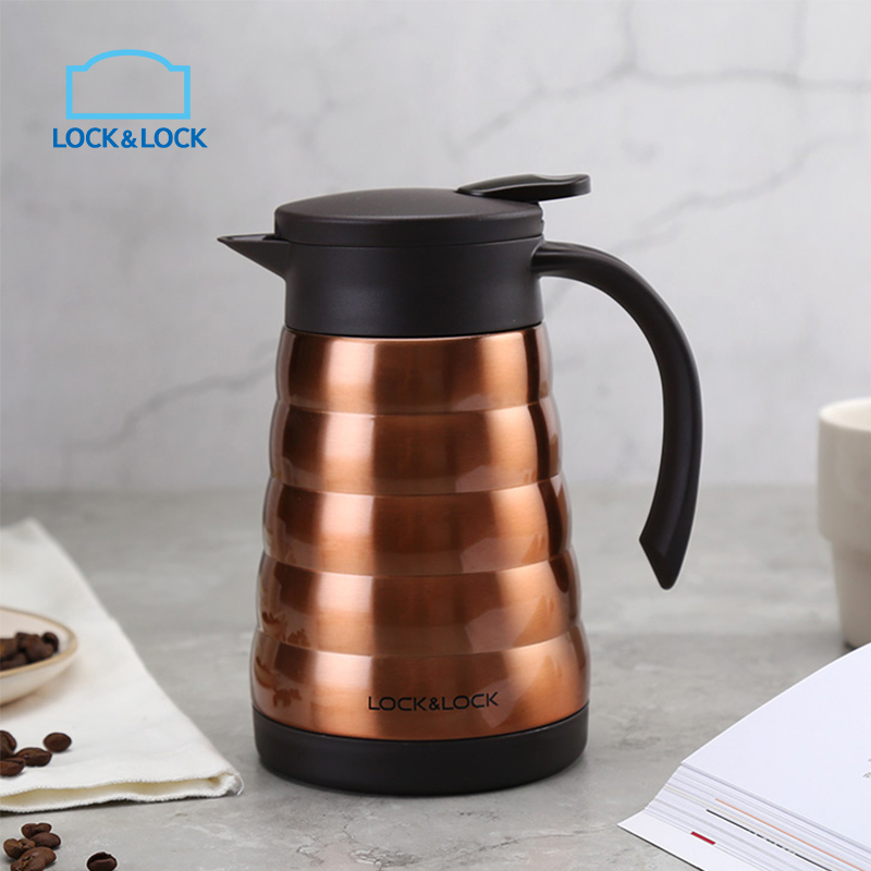 乐扣乐扣(lock&lock)美塔真空保温杯咖啡壶LHC1441BRN-OCH 棕色 600ml 不锈钢