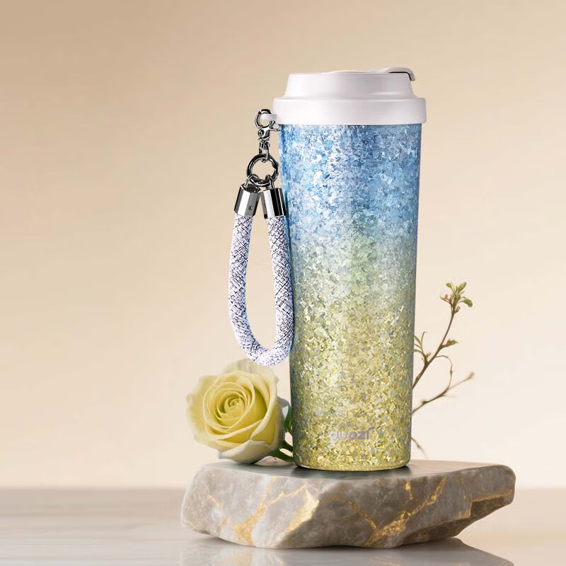 果兹(GUOZI)速享钛咖杯750ml纯钛保温杯GZC-Ti001-B鎏金涧变蓝