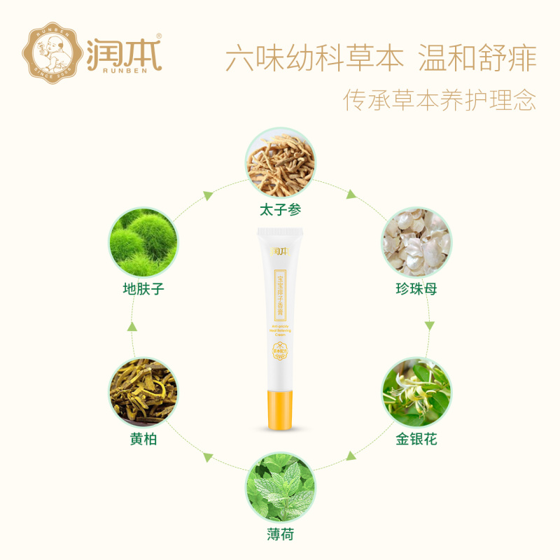 [预计5月12日发货]润本婴儿痱子香膏 儿童蚊虫叮咬痱子膏 宝宝祛痱止痒膏2支装