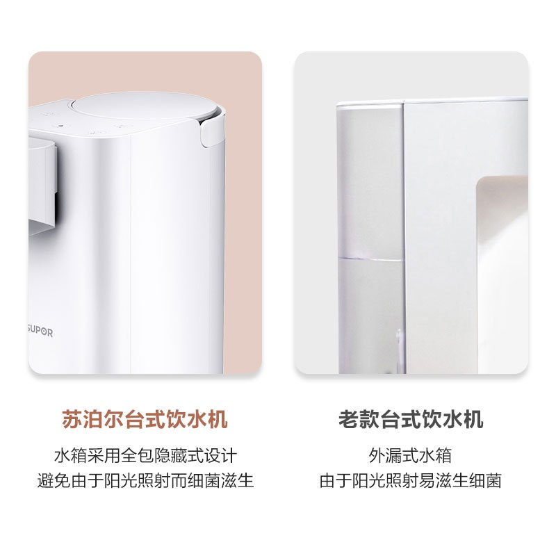 苏泊尔(SUPOR)即热式饮水机 台式迷你家用小型冲泡茶机电热水壶开水 接净水速热直饮25T1
