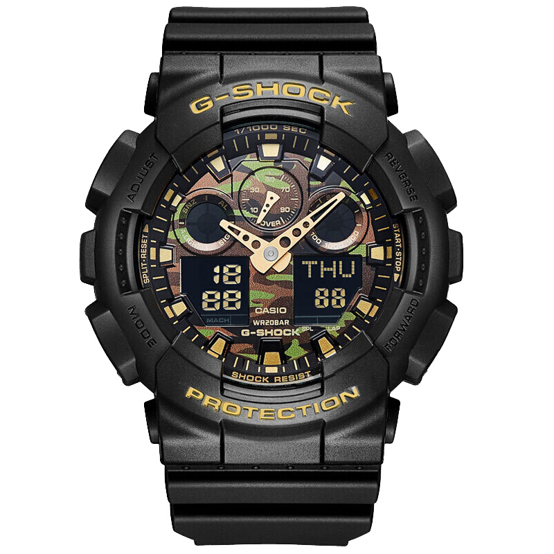 卡西欧(CASIO)男表 G-SHOCK大表盘双显运动男士手表