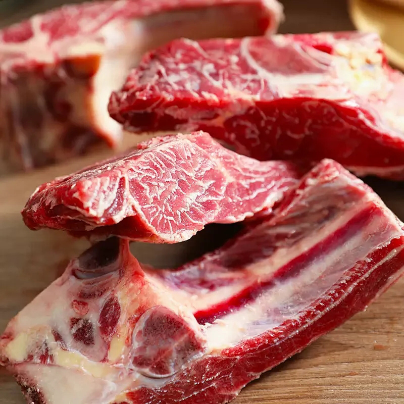 货出六盘 宁夏西吉 谷草饲喂养 六盘山牛肉 精品黄牛牛排骨切块2斤