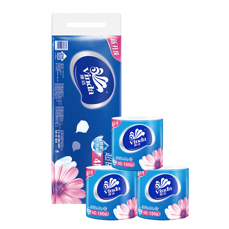 维达卷纸 超韧4层180g卫生纸巾*10卷/提