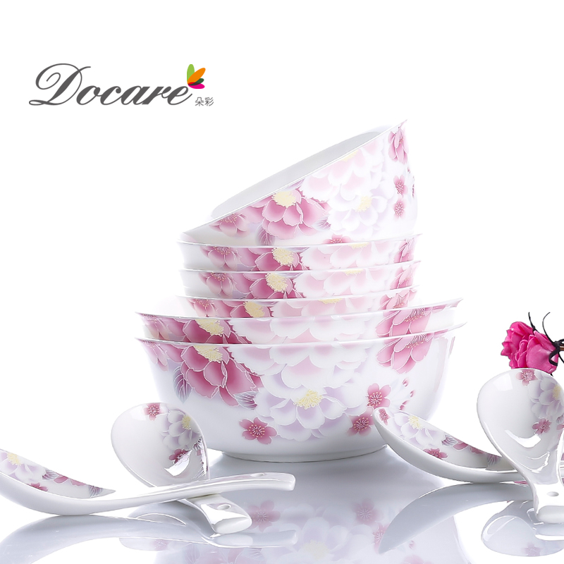 朵彩 docare 10头 骨质瓷餐具组合 浪漫情怀 DC-1001JEPE高清大图