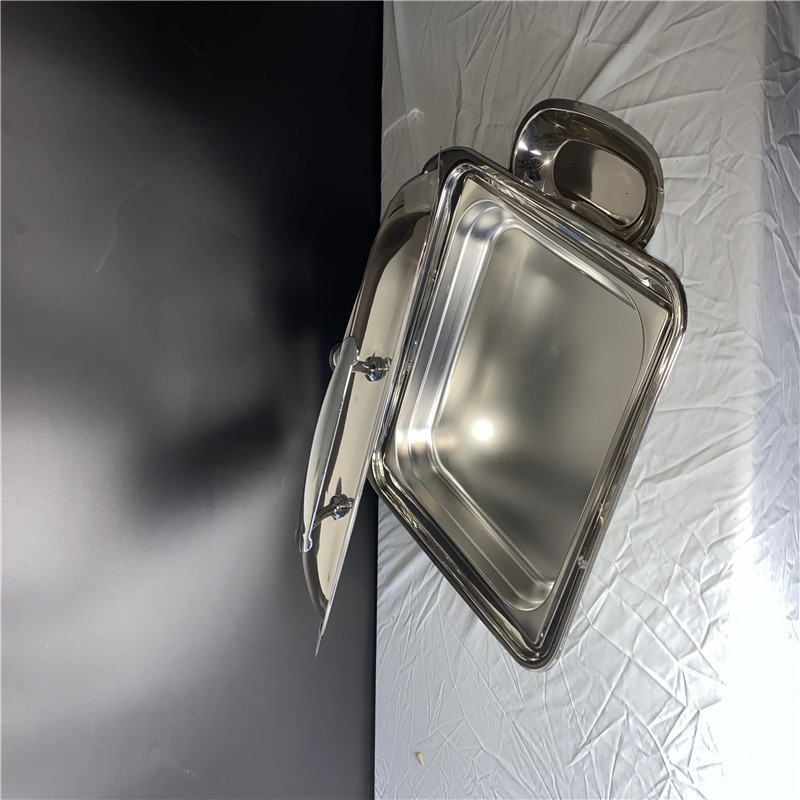 6L 液压自助餐炉加热款 透明翻盖保温锅方形早餐保温炉 尺寸45*41*18