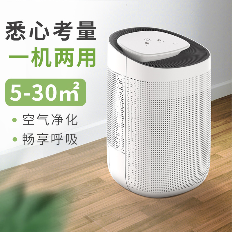 海说(hysure)家用除湿机空净一体抽湿机卧室轻音地下室迷你除湿器吸湿去湿干燥机 除湿净化二合一机