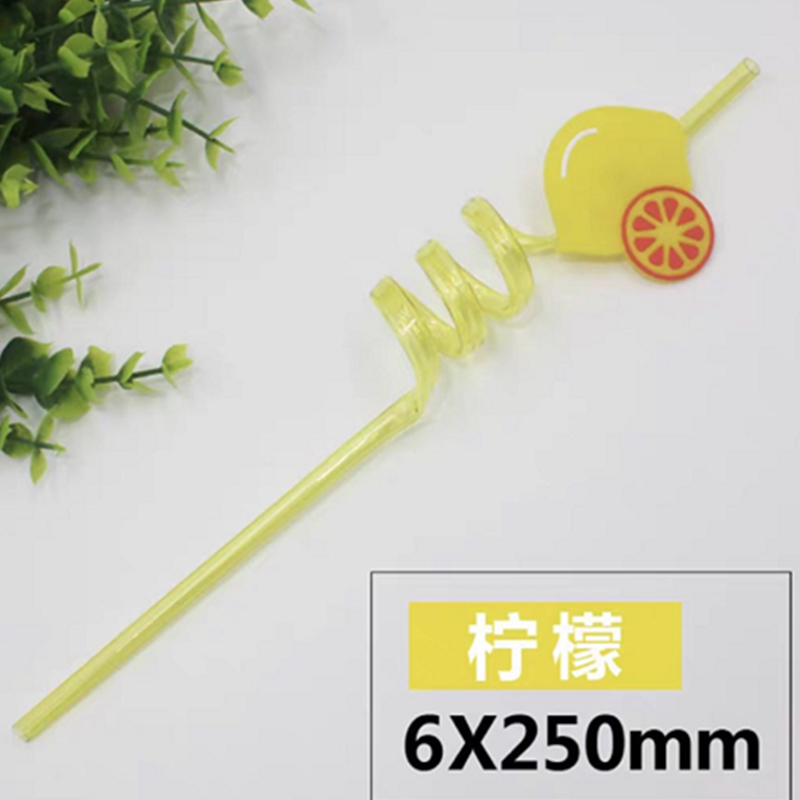 卡通水果植物搅拌棍吸管PETG材质/5个装(样式随机 可备注样式)
