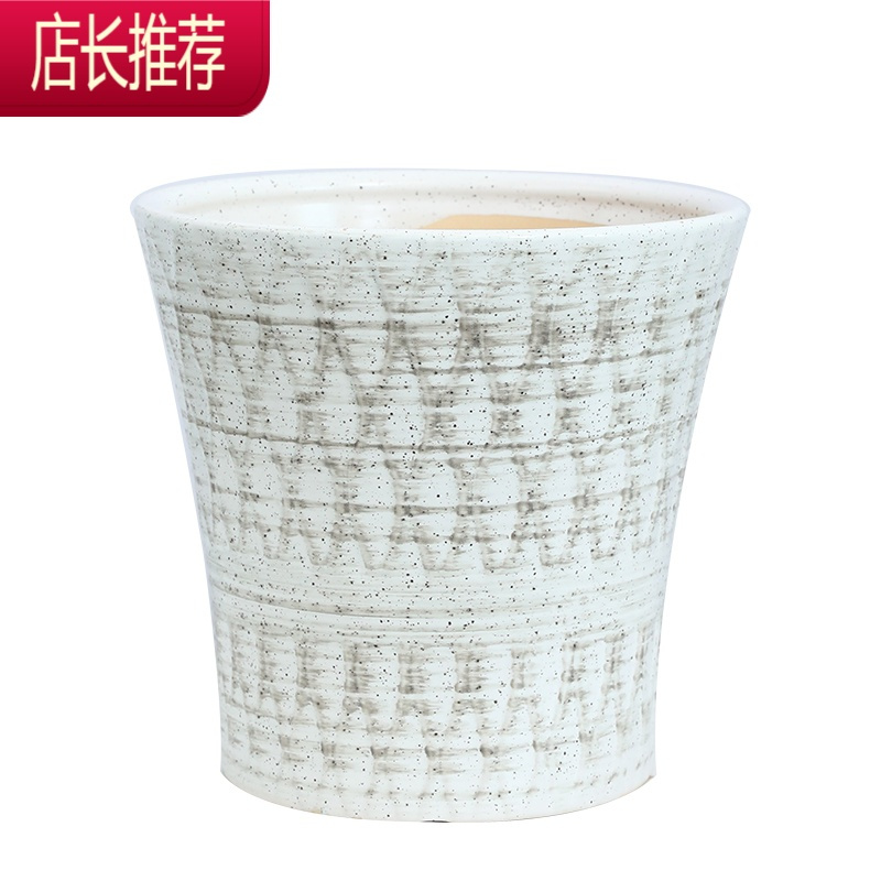 白色修身简约大口径龟背竹白掌绿萝大码绿植陶瓷花盆JING PING花盆容器