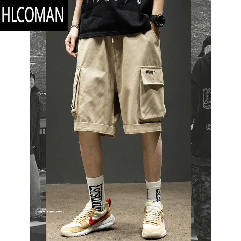 HLCOMAN工装短裤男夏季日系潮牌中裤男士大码宽松休闲新款潮流外穿五分裤