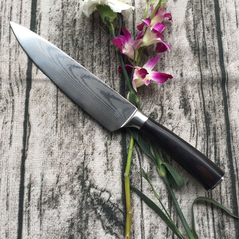 德国7铬钢8寸西式厨师刀西餐刀切肉刀鱼生刀料理寿司刀主厨三德刀