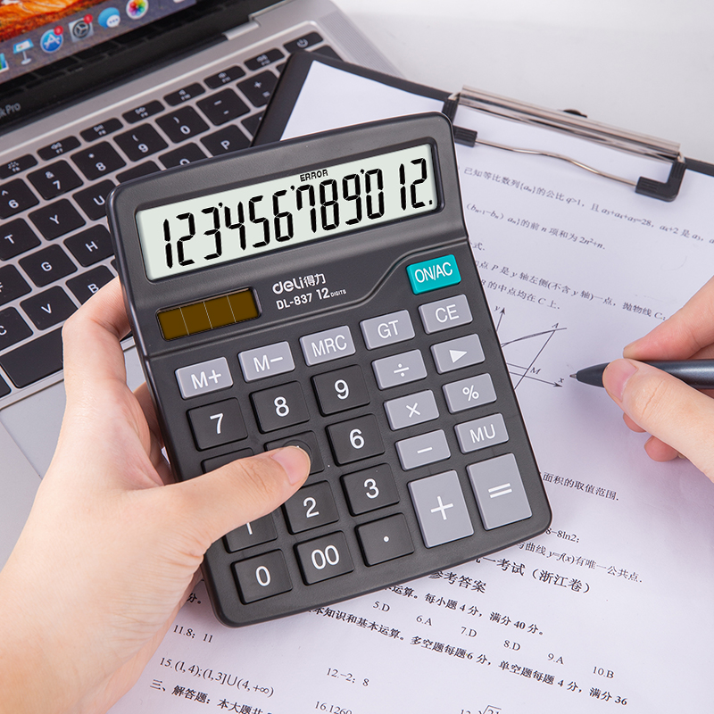 得力(deli) 837桌面计算器(黑) 单位:台高清大图