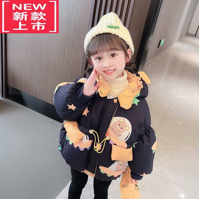 可莉允女童棉服冬季2022年新款儿童短款女宝宝加厚棉袄小童洋气冬装外套图片